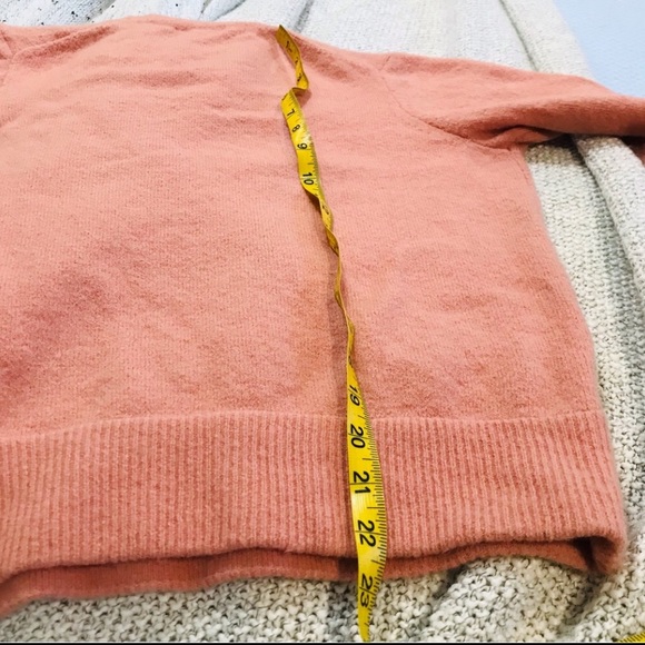 ⭐️🌟Madewell Front Wrap Pullover Sweater Womens Sz M Merino Wool Blend Pink - Picture 11 of 11